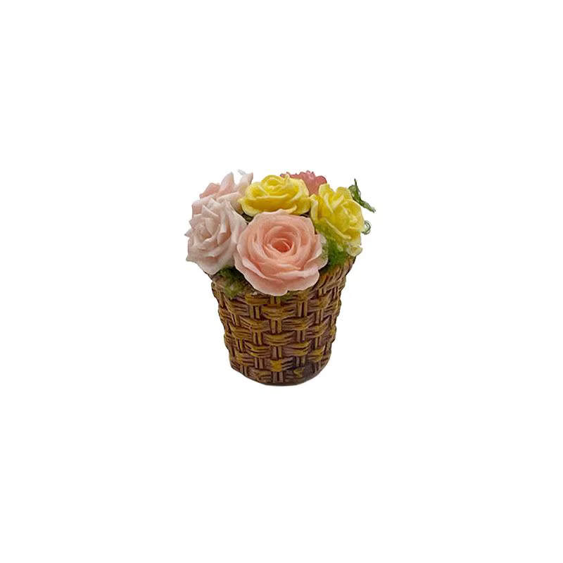 Mini fleurs en pot, simulation de pot de fleurs, panier, décoration de maison de poupée, accessoires