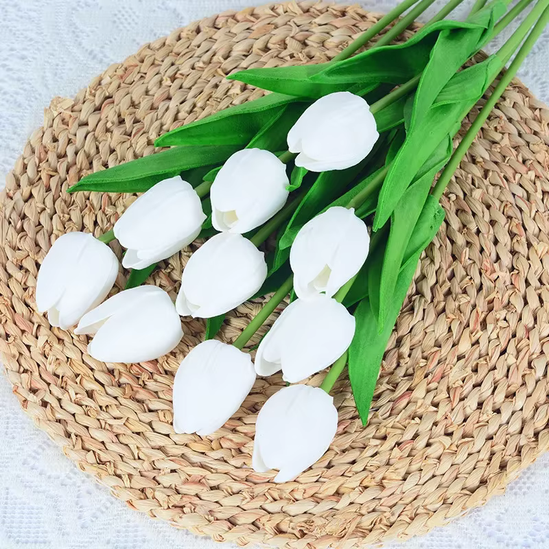 Mini Drapeau Tulipe en PU, Fleur Artificielle, Décoration de Mariage et de Maison, 10 Pièces