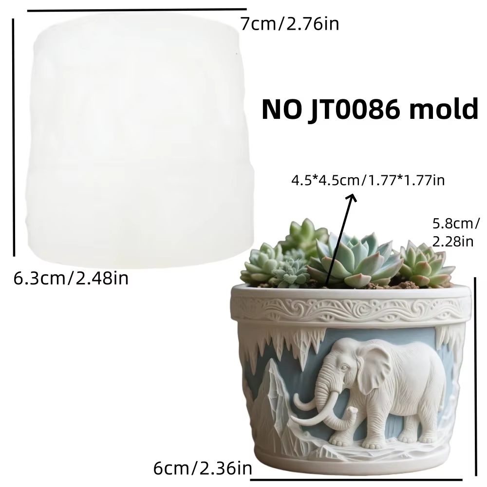 Moule en silicone pour pot de fleurs en résine, motif lion, couronne de fleurs, plante succulente, t