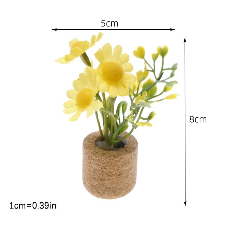 Maison de poupée 1:12, Simulation de plante florale en pot, modèle de maison de poupée, plantes vert