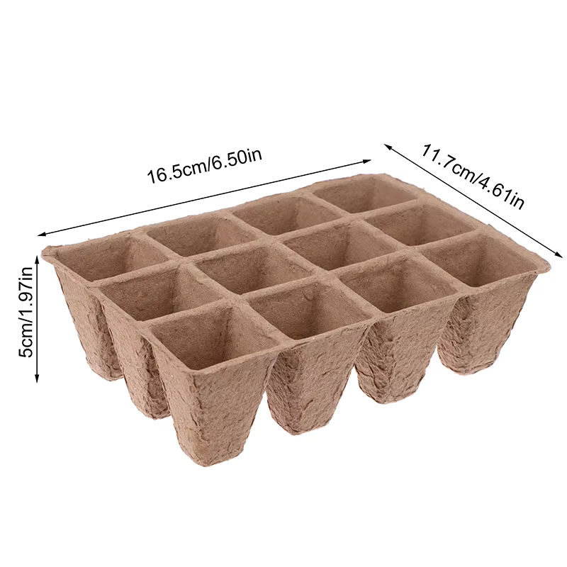 Plateau de pépinière à 12 trous, 5 pièces, pulpe biodégradable, plateau de semis de jardinage, jardi
