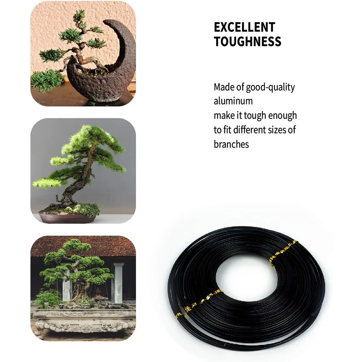 Fil de bonsaï 5/10m, 1mm, Support pour plantes, fil en aluminium anodisé pour faire du bonsaï sur le