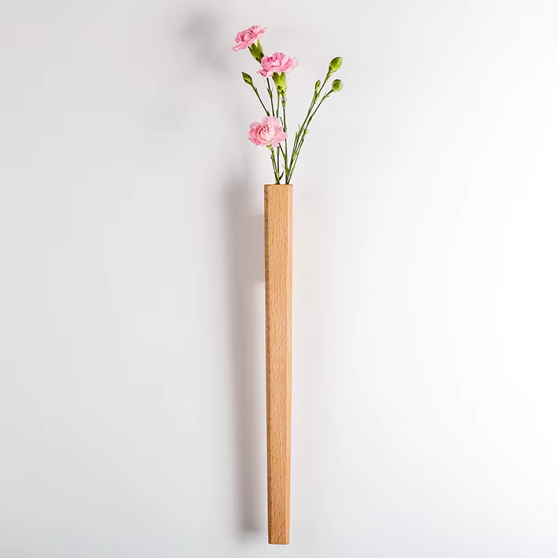 Vase à fleurs suspendu en bois massif, décoration murale, pour la maison, le salon, style bohème