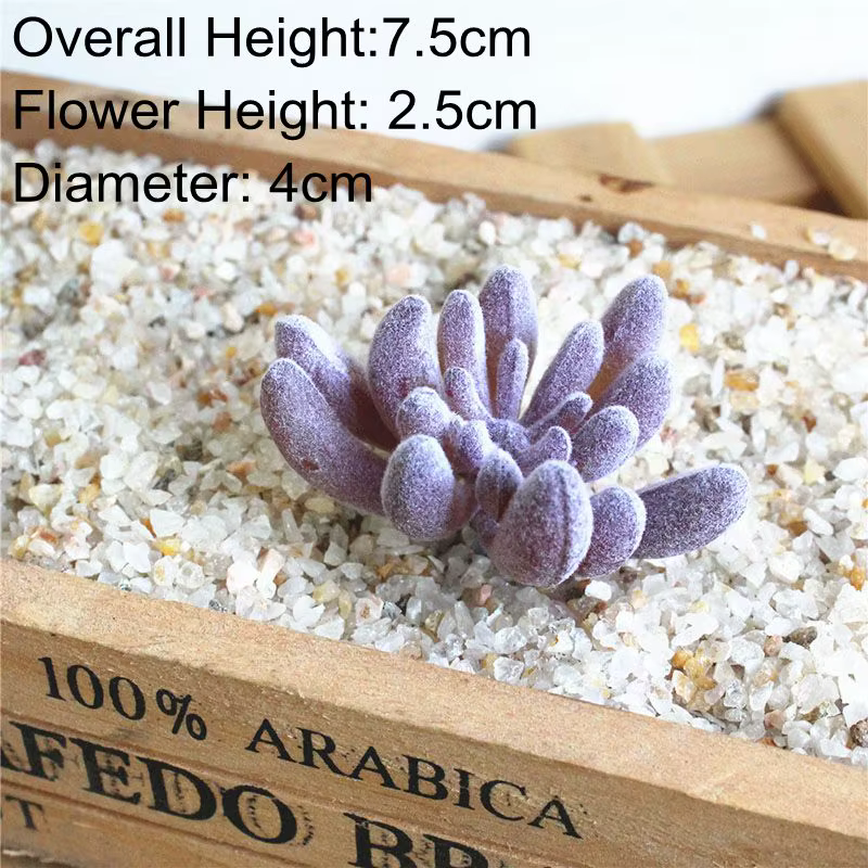 Plantes succulentes artificielles floquées en violet, 39Styles, fausse plante bonsaï pour décoration