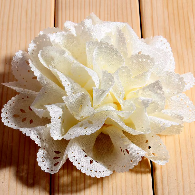 Fleurs artificielles en tissu pour robes de filles, fleurs en tissu à œillets moelleux pour bandes d