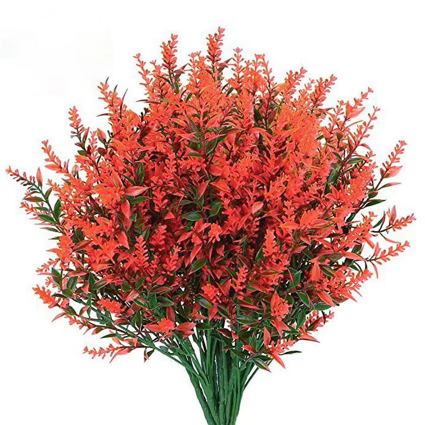 Fleurs artificielles en plastique, herbe de lavande, Vase de jardin pour mariage, maison, accessoire