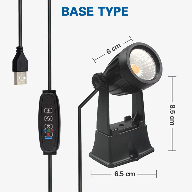 Spot LED décoratif pour plantes, lampe à commande horaire, éclairage LED à intensité variable, proje