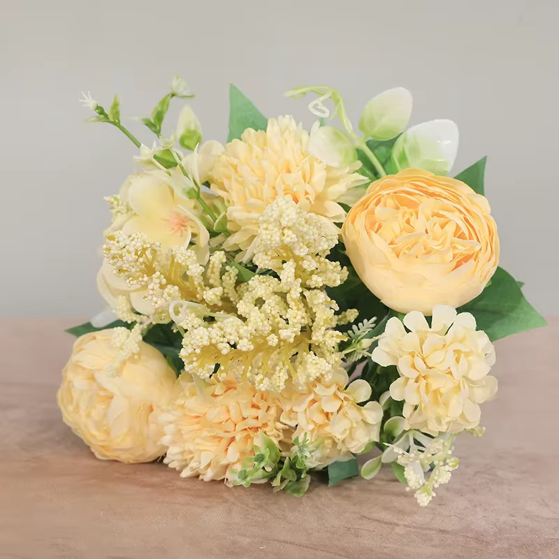 Bouquet de Fleurs Artificielles Vintage InjRose, Fausses Fleurs, Accessoires de Décoration de Mariag