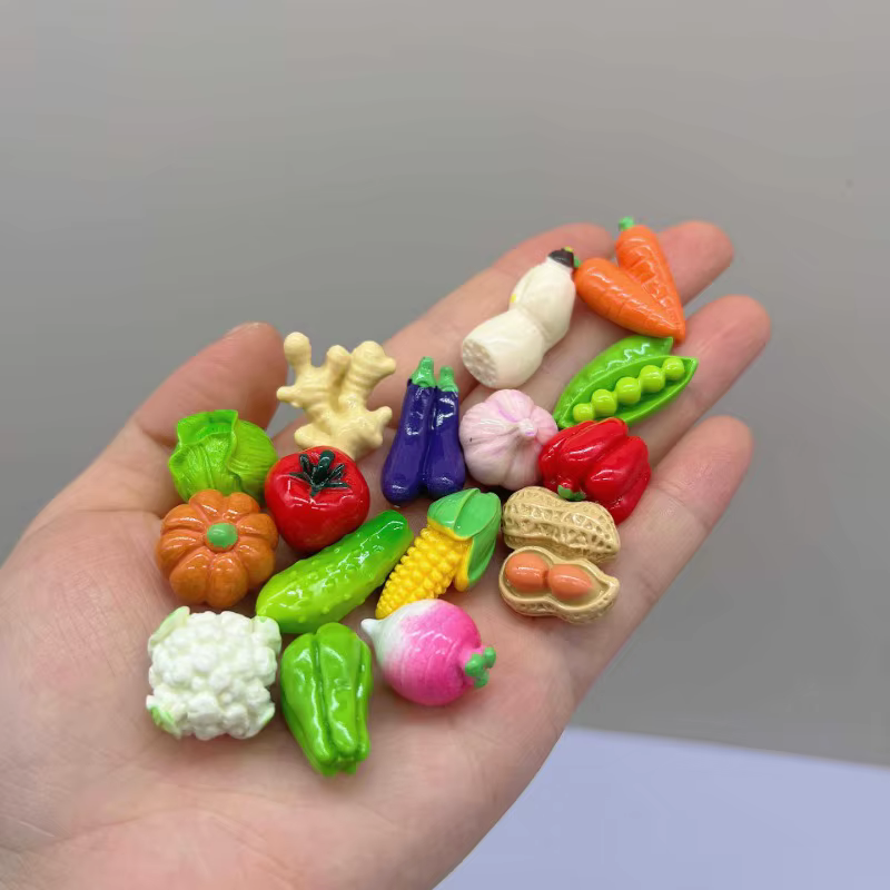 Mini Figurines de légumes 3D en résine, 10 pièces, pot de fleurs, décoration de jardin, scène Miniat