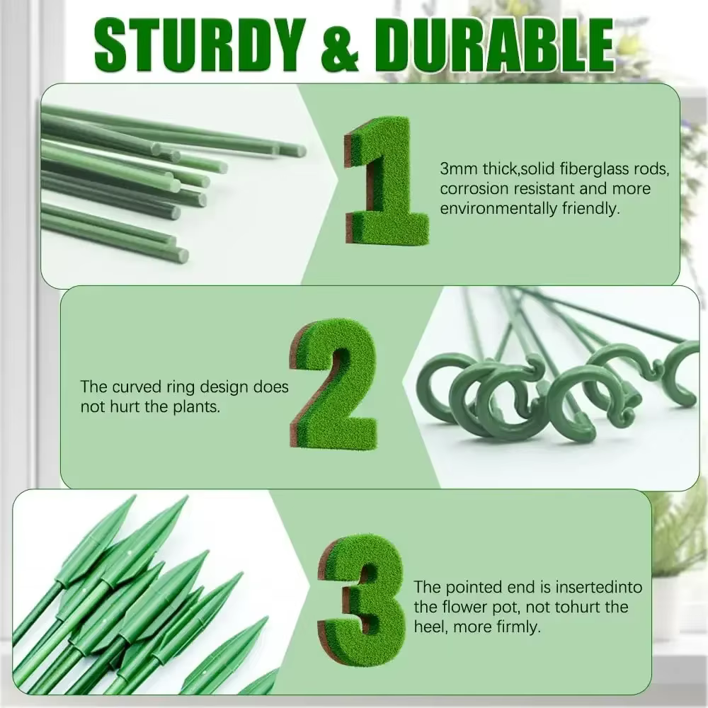 Supports pour plantes, papillons, orchidées, fleurs, tiges de fixation en pot, réutilisables, Protec