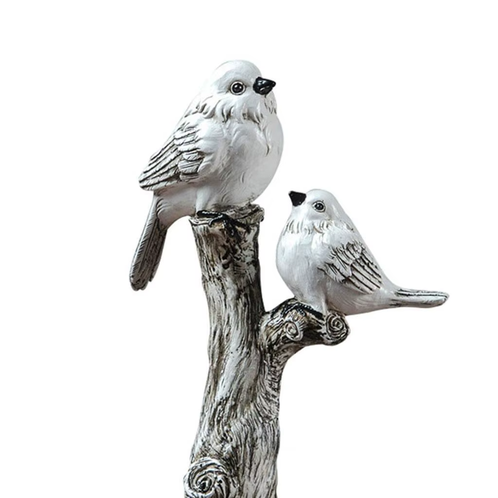 Sculpture d'art amusante, figurines d'oiseaux de jardin avec branches, décorations animales