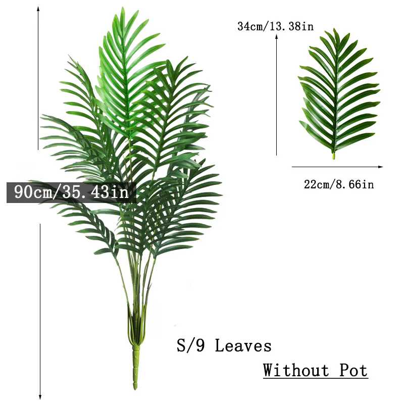 Grand palmier tropical artificiel de 90-120 cm, plante artificielle en plastique, feuille de Monster