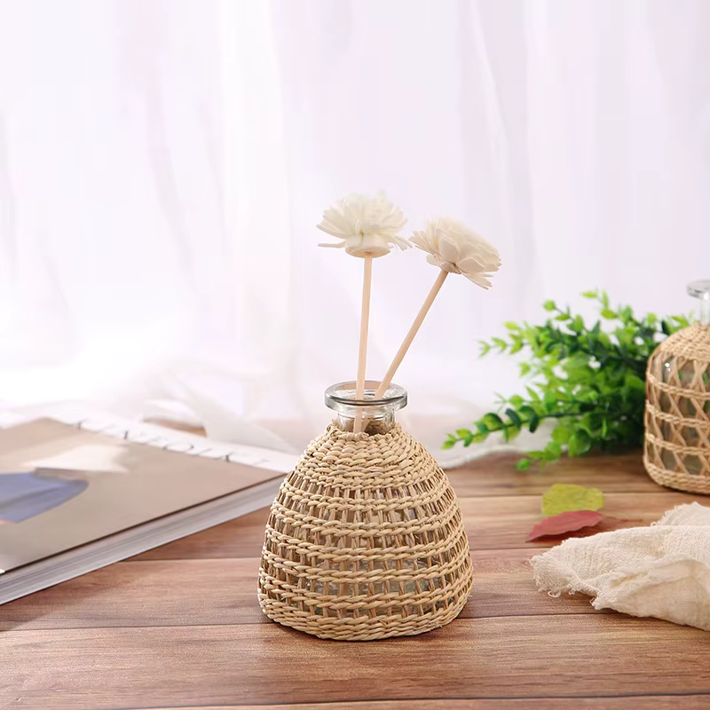 Vase aromatique en verre tissé à la main de Style japonais, fleurs séchées de petit diamètre, décora