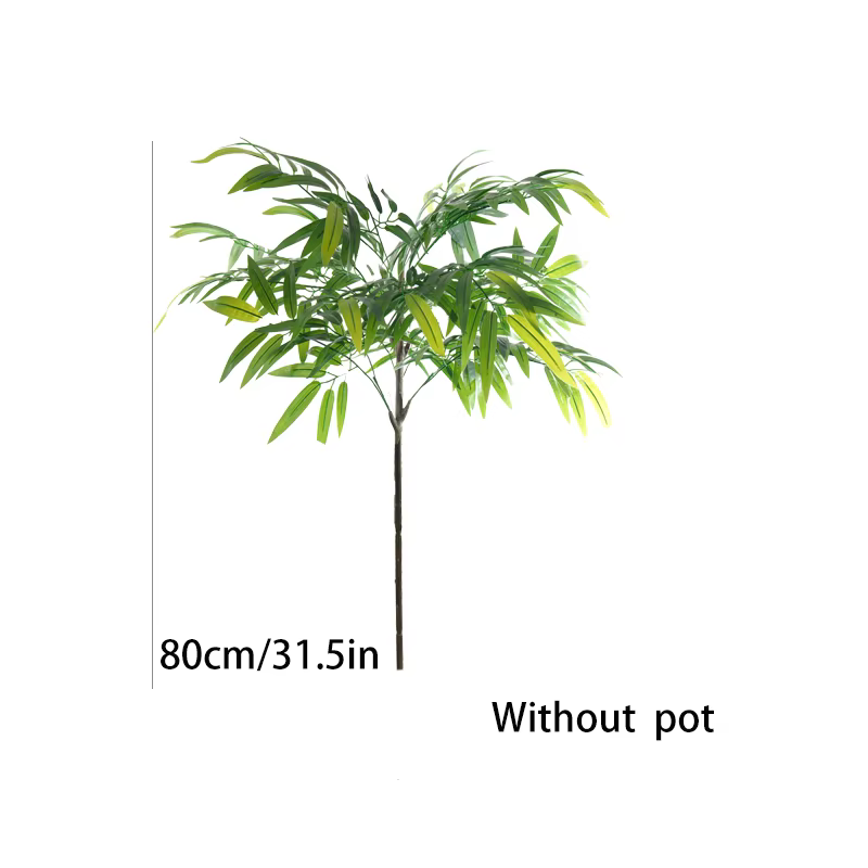 Grandes feuilles de bambou artificielles de 80-180 cm, faux palmiers, plantes en plastique, branche 