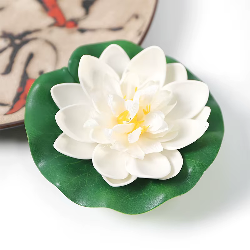 Fleur Artificielle Flottante, Fausse Plante Annie, Nénuphar Réaliste, Micro Paysage pour Étang, Déco