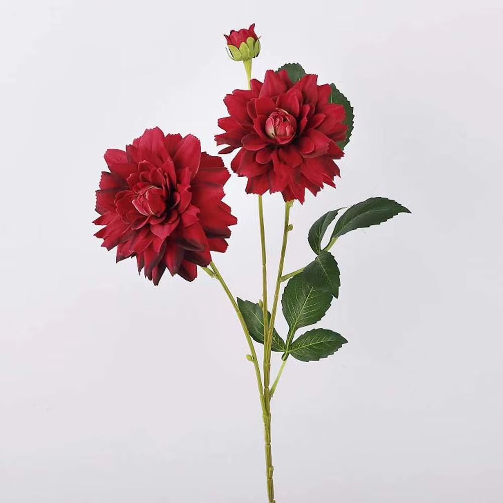 Fleur de Dahlia Artificielle Effet Réel, Plante Réaliste, Grande Dahlia Faite à la Main, Branche de 