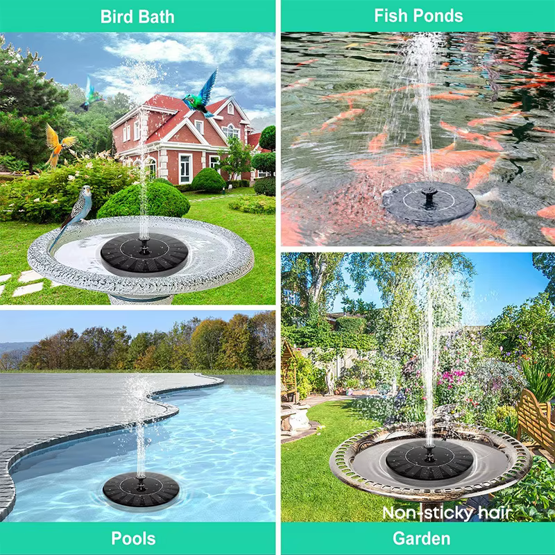 Pompe de fontaine solaire, Kit d'arrosage de plantes à économie d'énergie, fontaine solaire colorée,