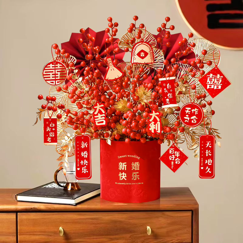 Fleurs artificielles décoratives de mariage, accessoires de décoration de table à manger chinoise, f