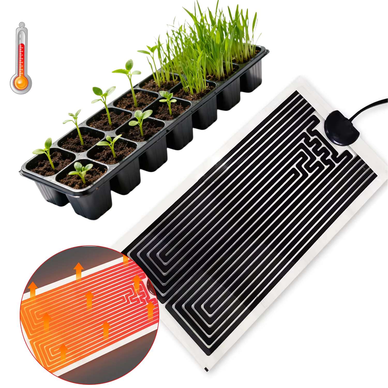 Tapis chauffant électrique pour plantes, 5 ~ 40W, pour semis, pour la Germination plus rapide et la 