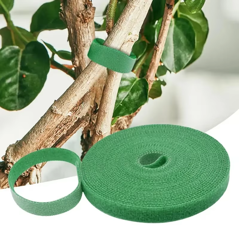 Attaches Réutilisables pour Plantes, Bandes Auto-agrippantes Vertes, Sangles de Soutien pour Canes d