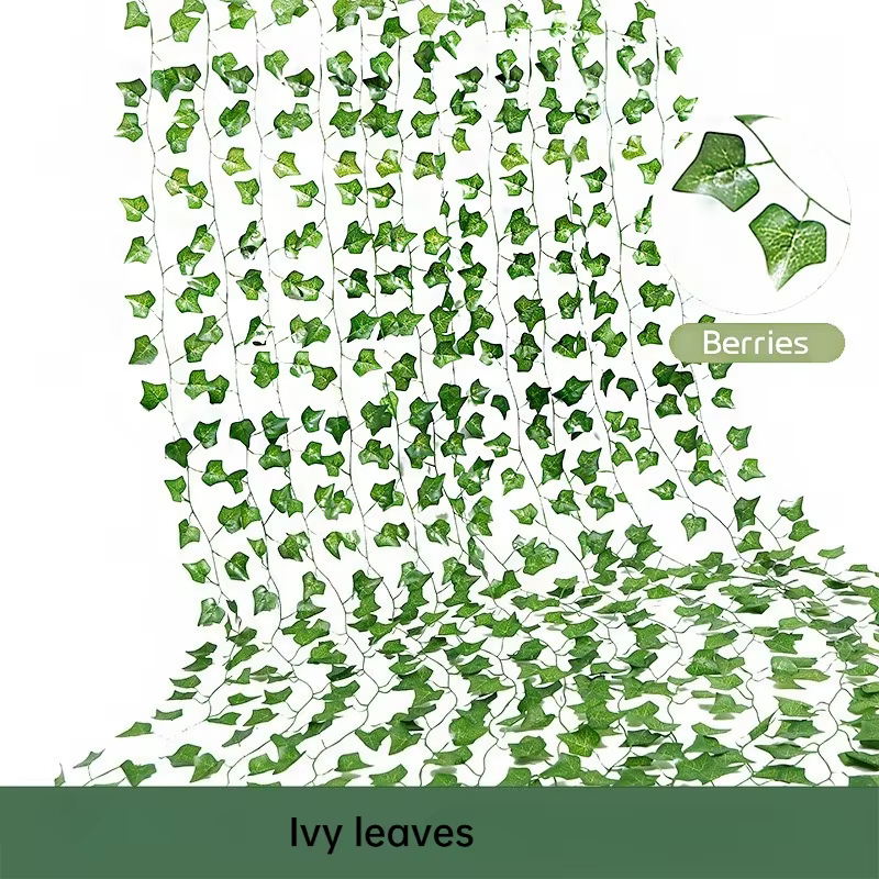 Guirlande de lierre artificiel résistant aux UV, fausses feuilles de lierre vertes suspendues pour l