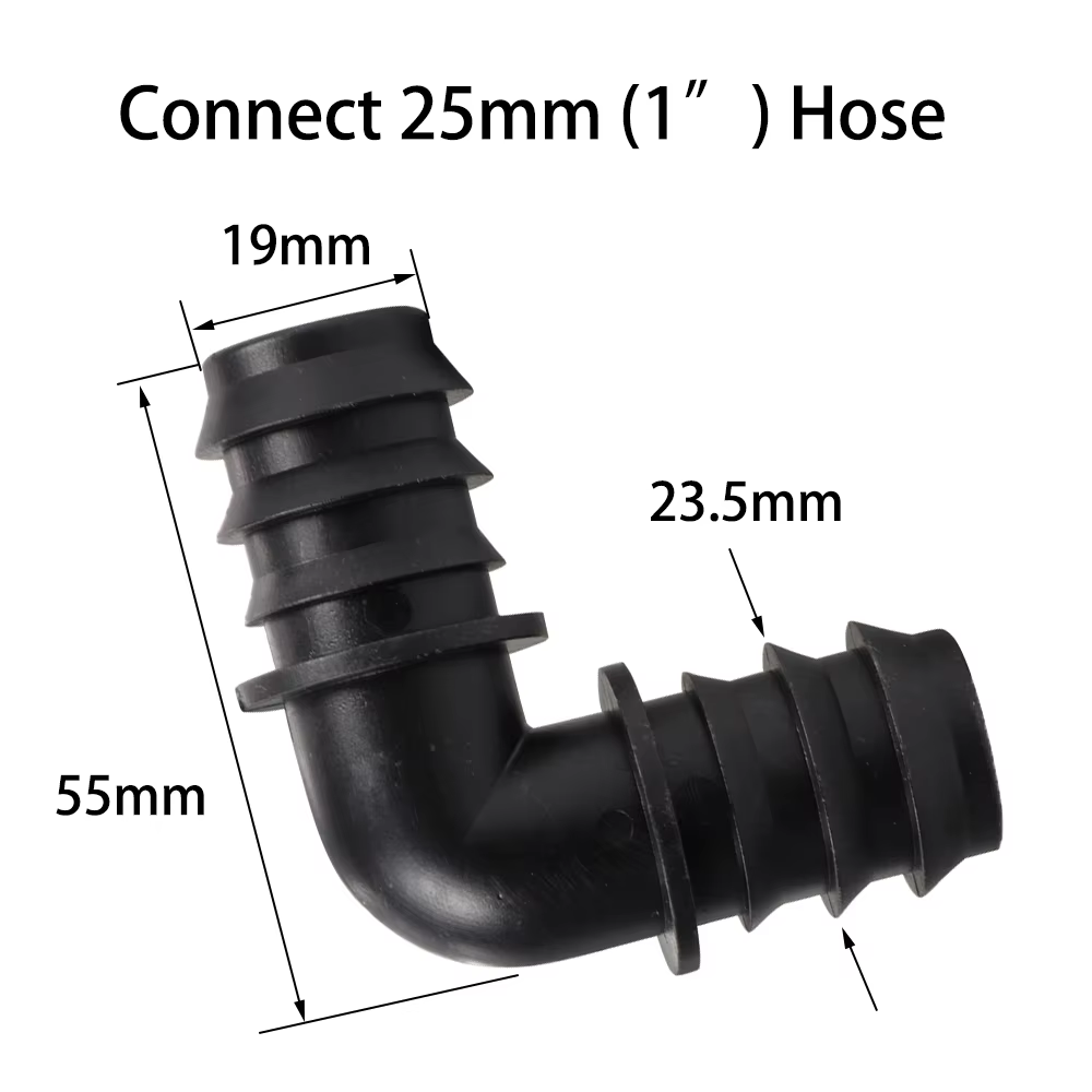 2pcs 25mm 1 "PE tuyau connecteur eau de jardin mini tuyau d’irrigation goutte à goutte connecteur de