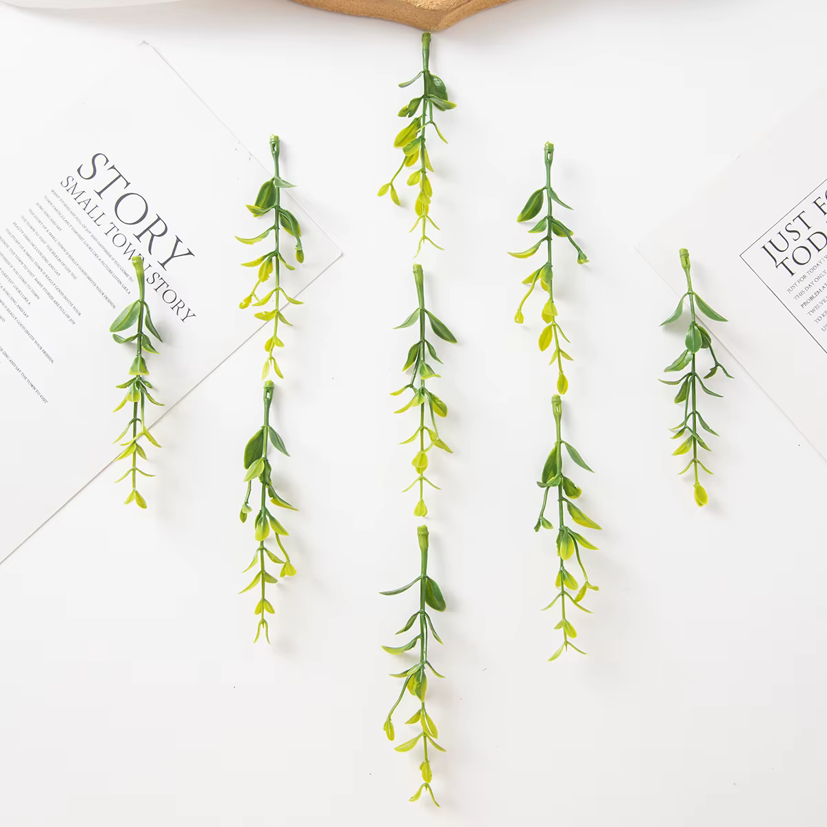 Feuilles de plantes artificielles, 50 pièces, fête de noël, maison, arrière-plan de mariage, accesso