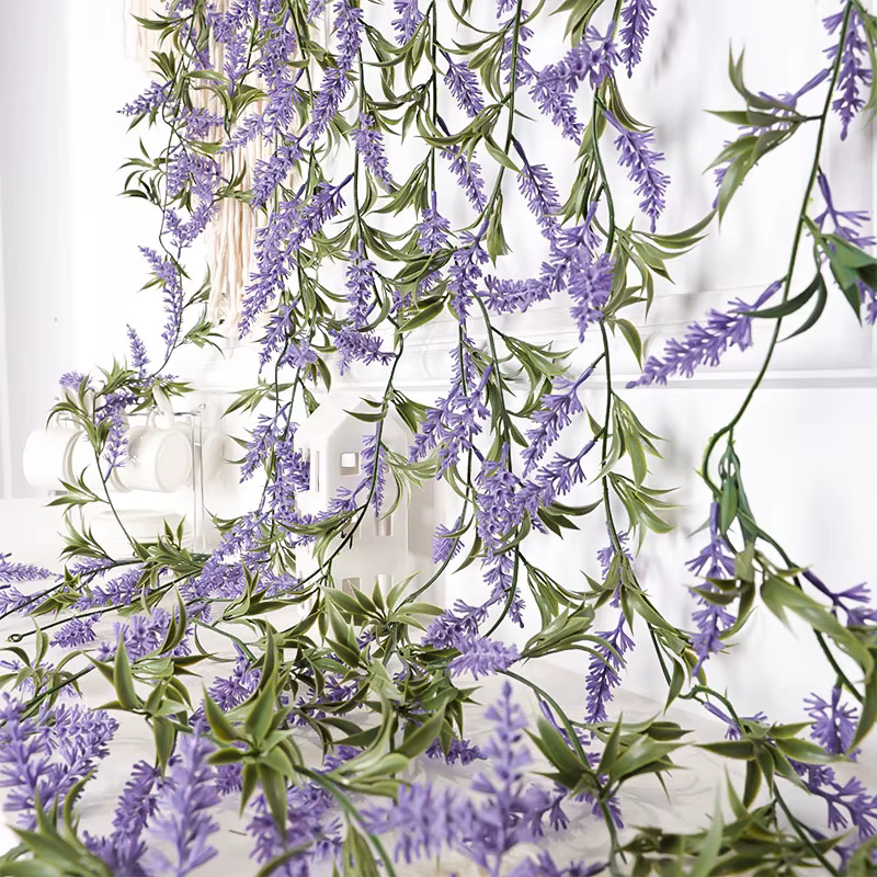 Plante de décoration pour la maison, vigne minérale, lavande violette artificielle, fleurs suspendue