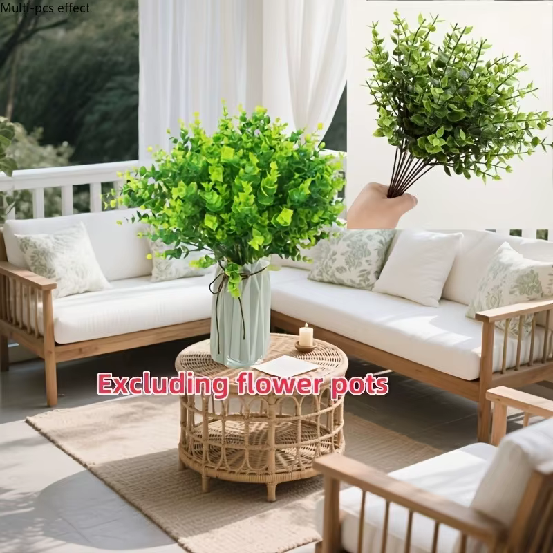 Plantes vertes artificielles pour la décoration de la maison, fleurs en plastique de style classique
