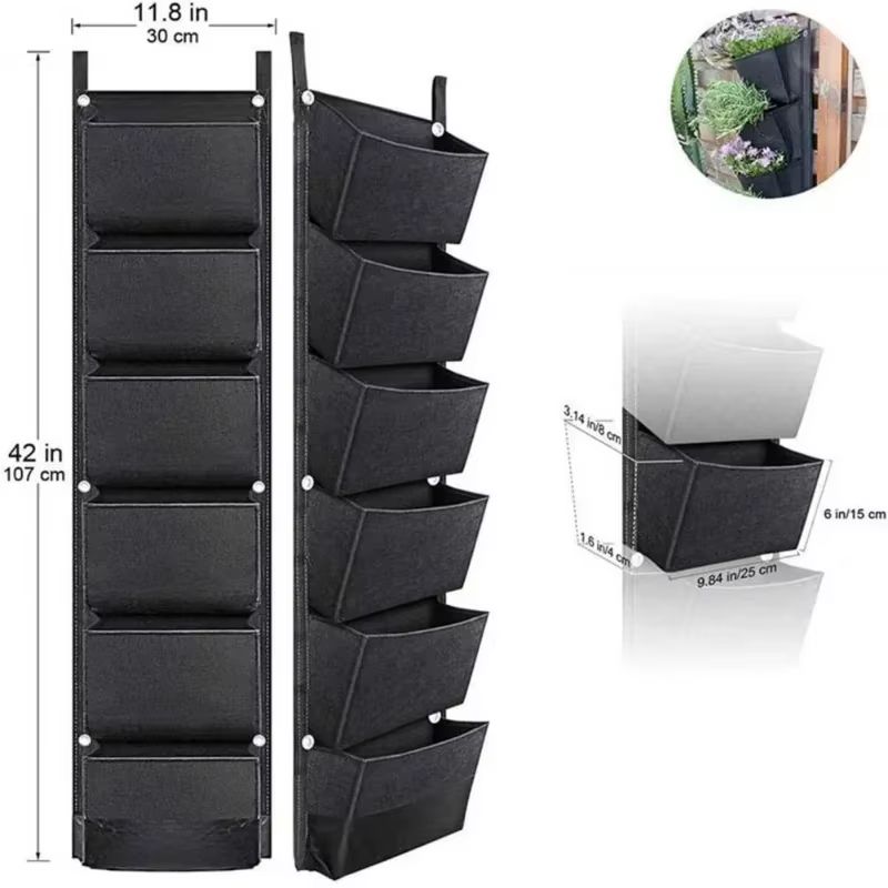 Sac de plantation vertical en feutre pour l'extérieur et l'intérieur, jardinière de jardin, conteneu