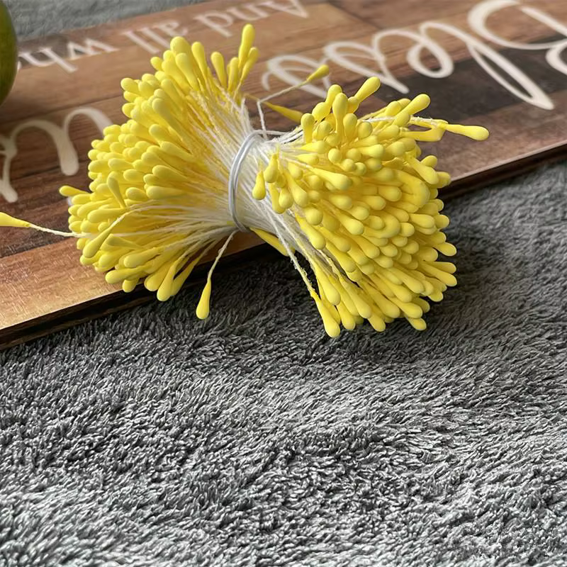 400 pièces de 2mm, mini-tiges de fleurs artificielles, pistils floraux perlés pour mariage, fête, dé