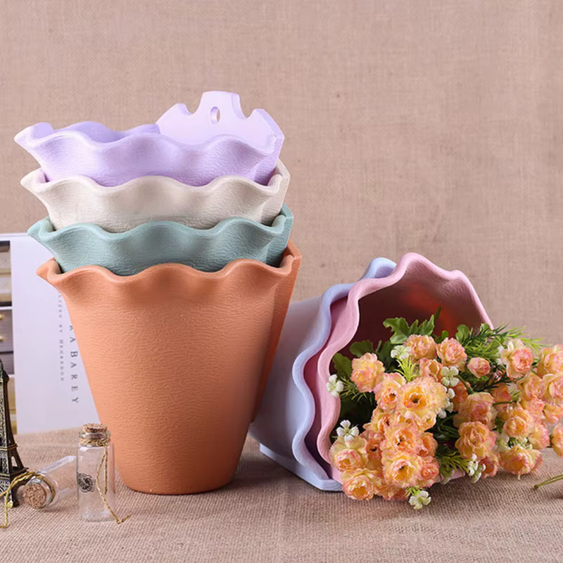 Pot de fleurs mural en plastique suspendu, panier de fleurs pour jardin extérieur, balcon, seau de j