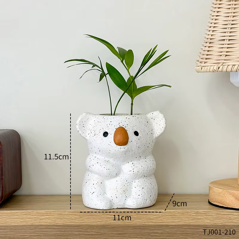 Vase Koala mignon de dessin animé, Pot de fleur en résine, Mini bonsaï, plante succulente, décoratio