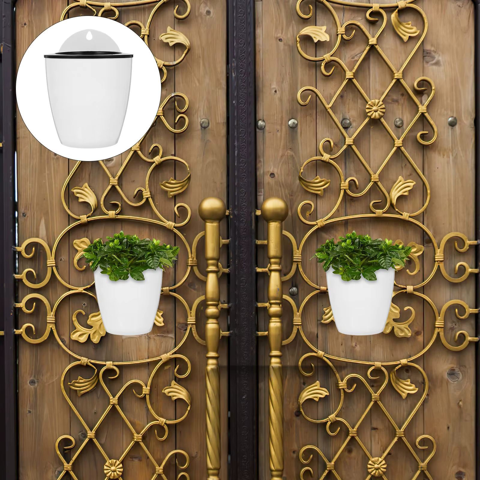 Pot de fleur mural suspendu, 7 pièces, jardinières auto-arrosage, récipient rond pour plantes de jar