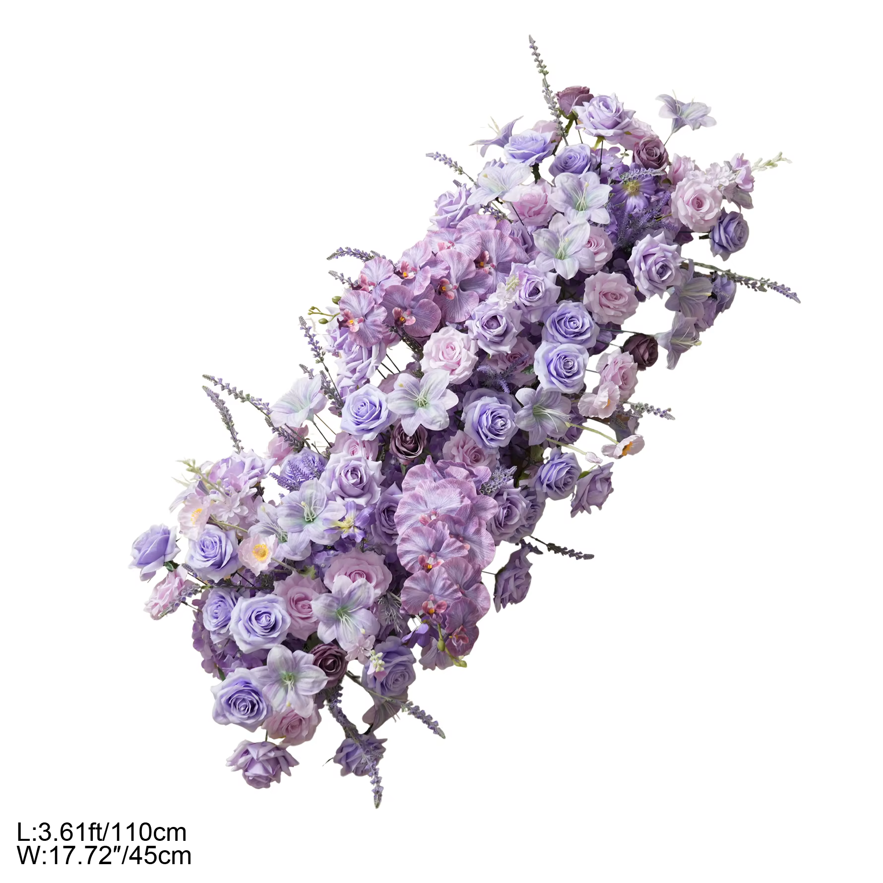 Angela fleur A9002 artificielle violet lavande Rose Arrangement Floral corne arc allée fleur mariage