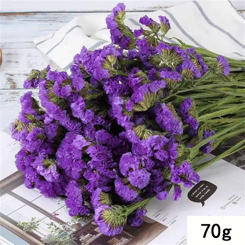 Bouquet de fleurs séchées naturelles, 140g, oubliez-moi pas, limonium, plantes artificielles de noël