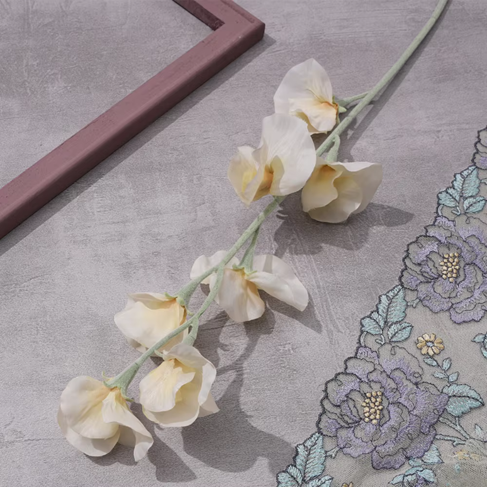 Bouquet de fleurs artificielles pour la maison, fausse plante floquée, 63cm, 7 têtes