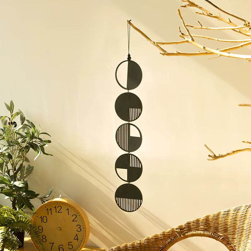 Guirlande de Phase de lune en bois, décoration murale du Ramadan, style Boho, décoration de maison, 