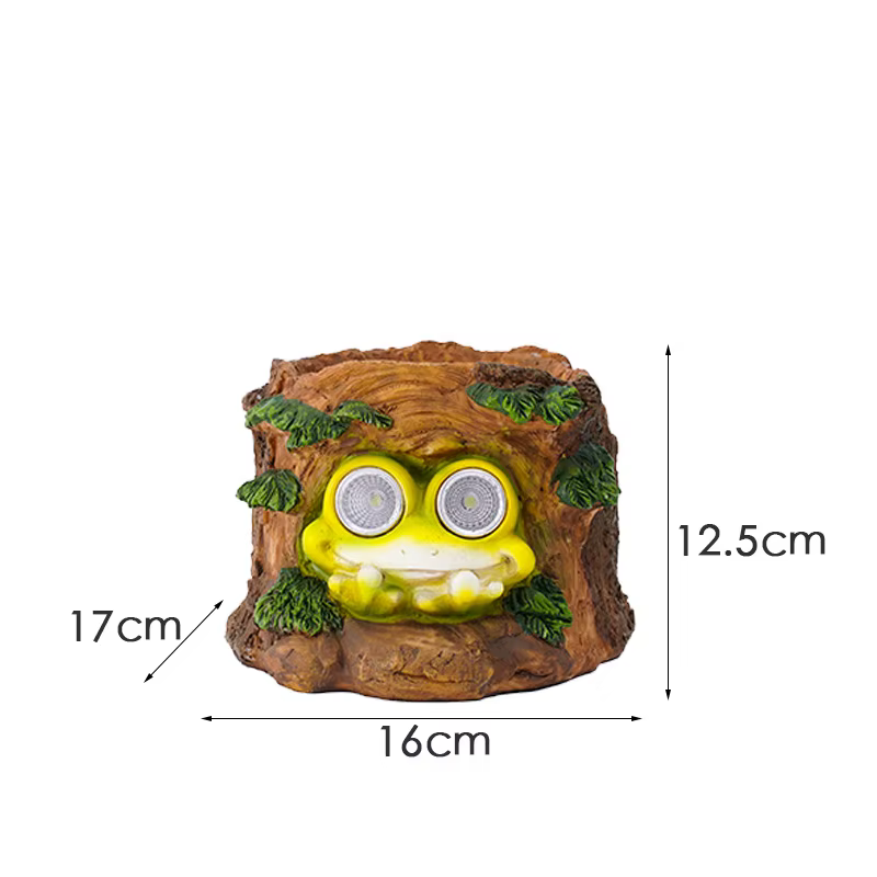 Pot de fleur de grenouille solaire avec lumière Led, jardinière succulente en résine imperméable, Po