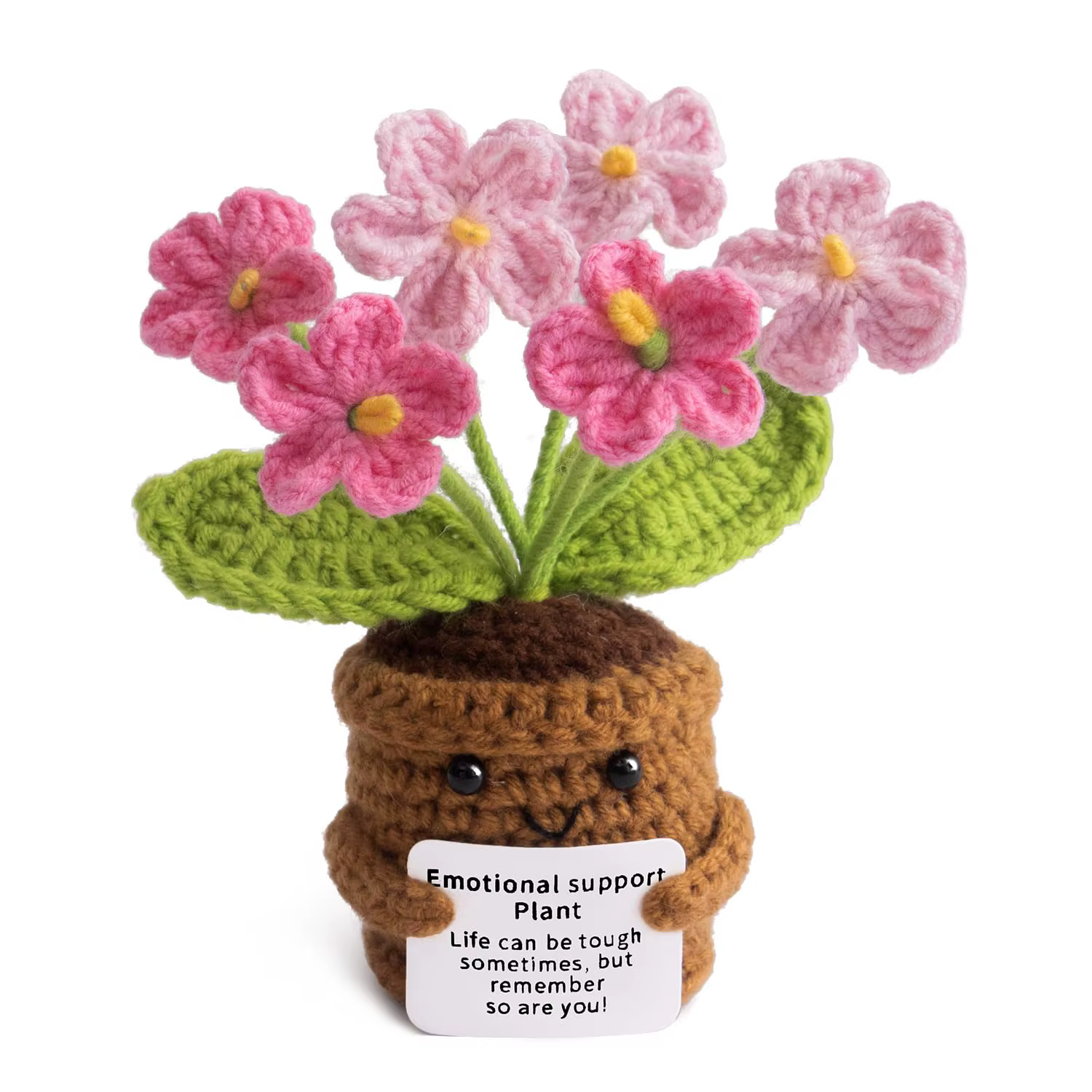 Crochet de fleurs positives fait main - La vie est difficile, mais toi aussi - Cadeau inspirant pour