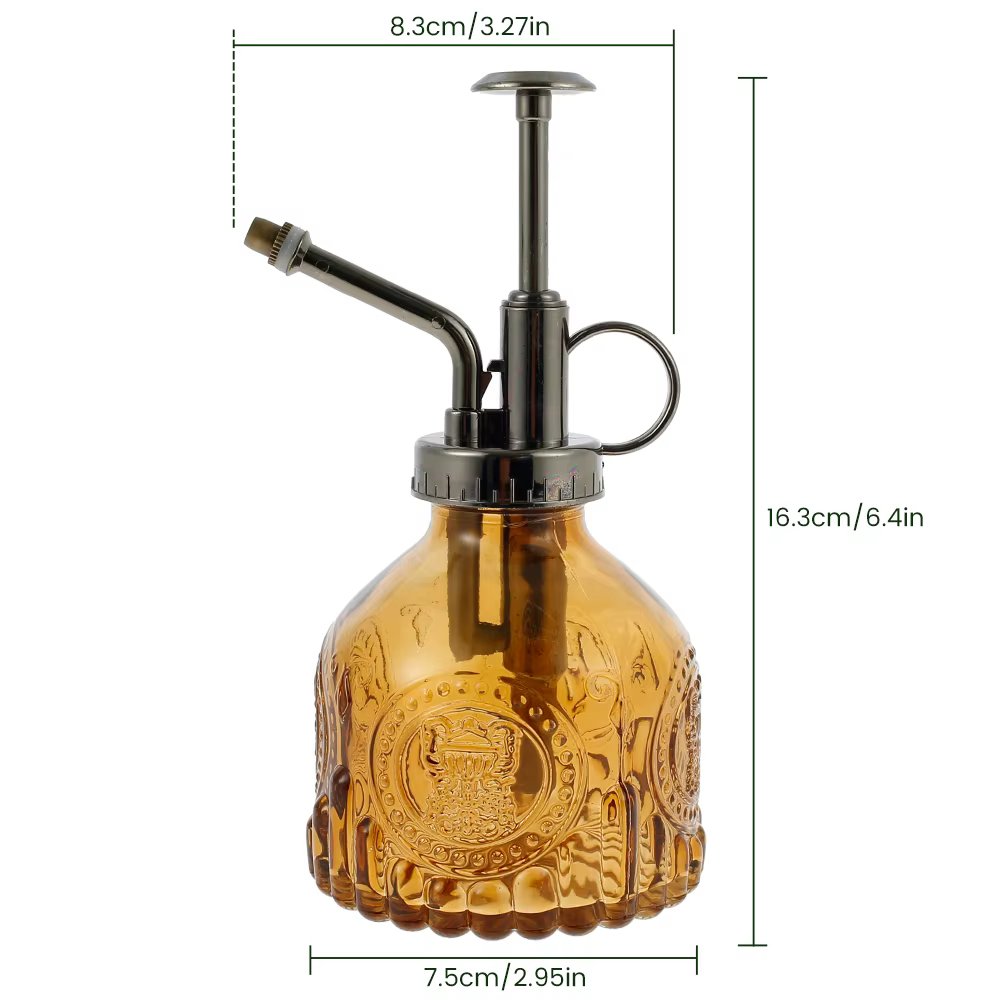 Arrosoir vintage durable pour plantes en pot d'intérieur, bouteille en verre et buse en plastique, v