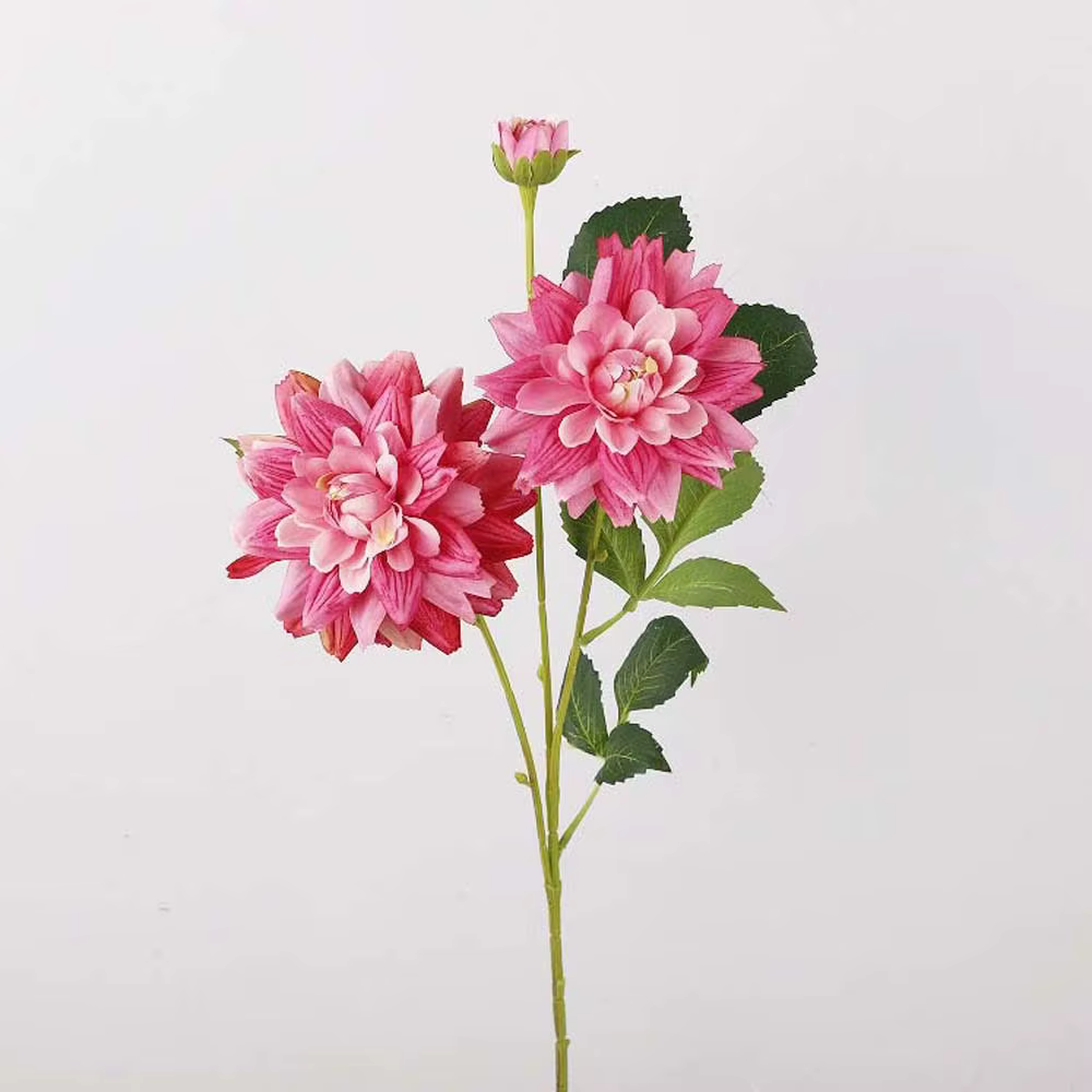 Fleur de Dahlia Artificielle Effet Réel, Plante Réaliste, Fausse Branche de Dahlia 76cm, Grande Dahl