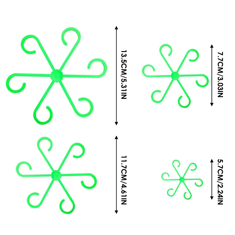 Support pour plantes suspendues, 4 pièces, poteau de Support Anti-renversement, crochets en plastiqu