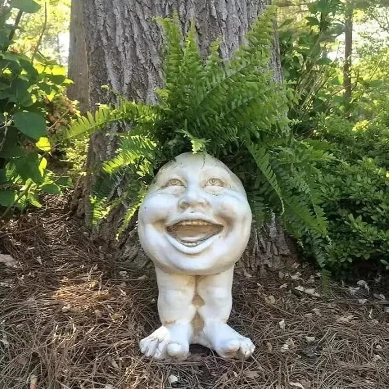 Ornement drôle de pot de fleur Muggle, pot de fleur sculpté d'expression de visage drôle d'eirde, ja
