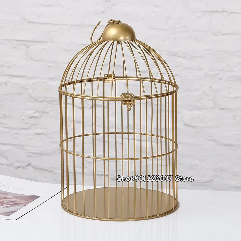 Cage à oiseaux en fer rétro européen, support de fleurs, balcon, décoration extérieure, fournitures 