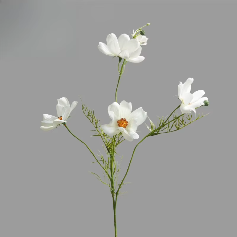12 pièces de fleurs artificielles en soie, type Coreopsis rose, à 5 têtes, pour décoration d'auditor