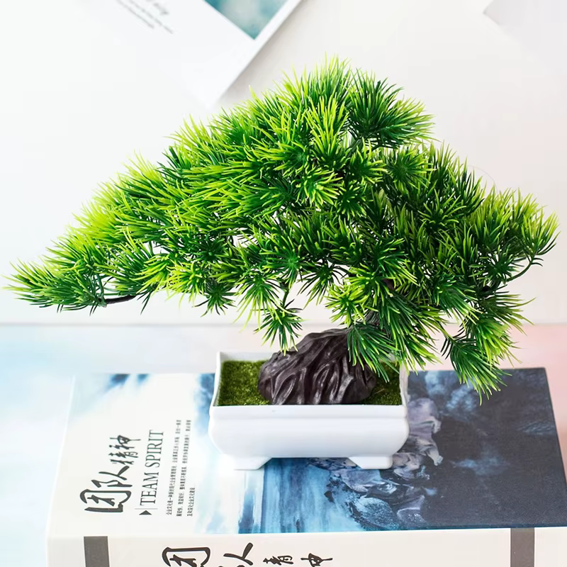 Plantes artificielles en plastique, bonsaï, petit arbre en pot, fausse plante, fleur en pot, arrange