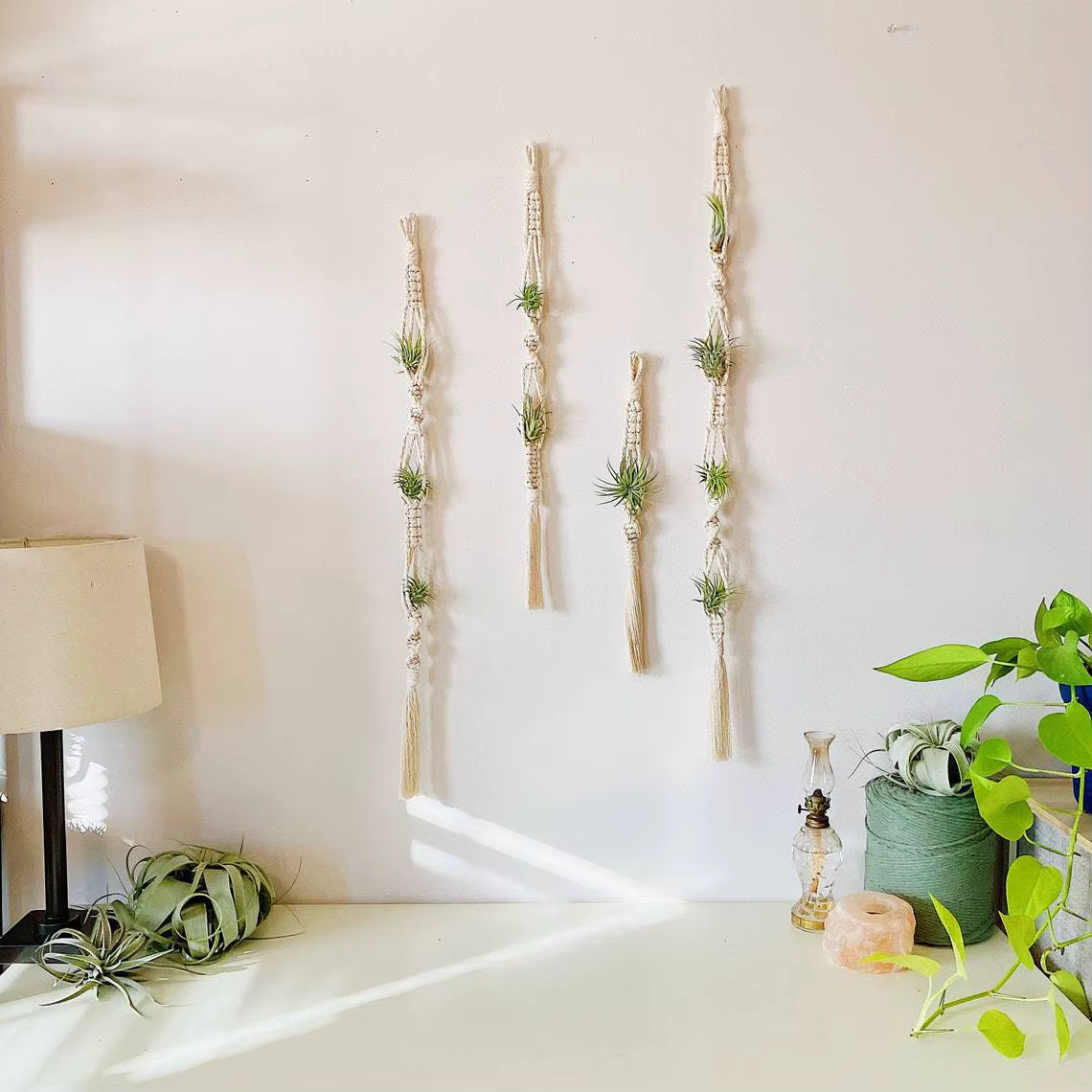 Cintre pour plantes à Air en macramé, support suspendu pour plantes aériennes, affichage d'ananas, j