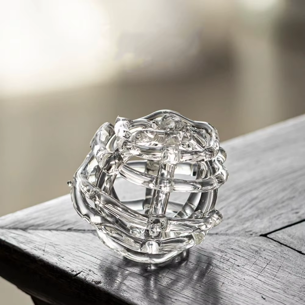 Vase en verre transparent en forme de boule pour fleurs, design inspiré du Zen, vase hydroponique mi