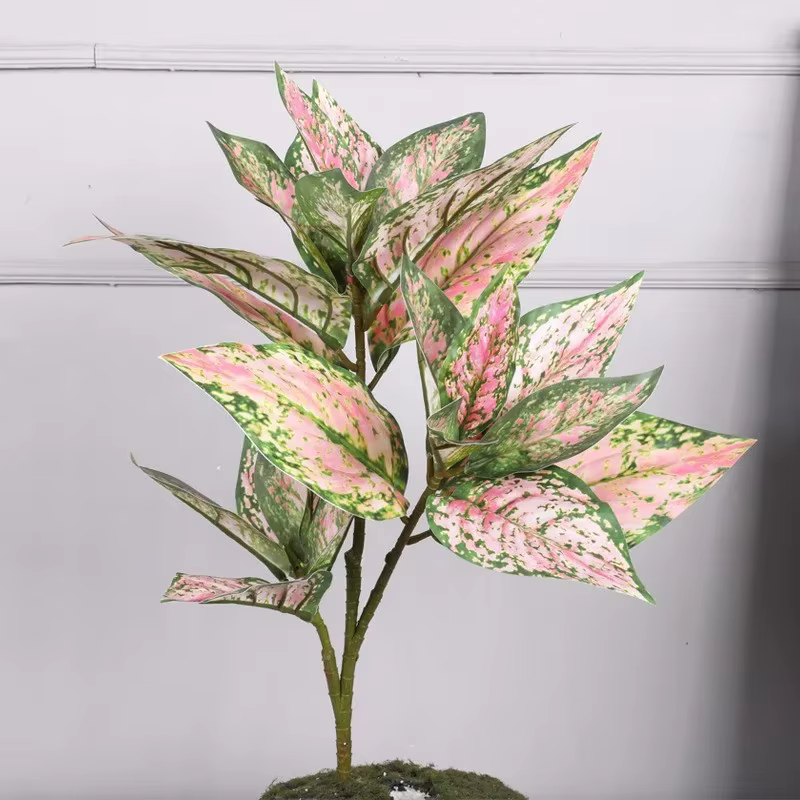 Plantes Artificielles en Plastique Colorées, Grandes Feuilles de Lierre Vert, Décoration Florale de 